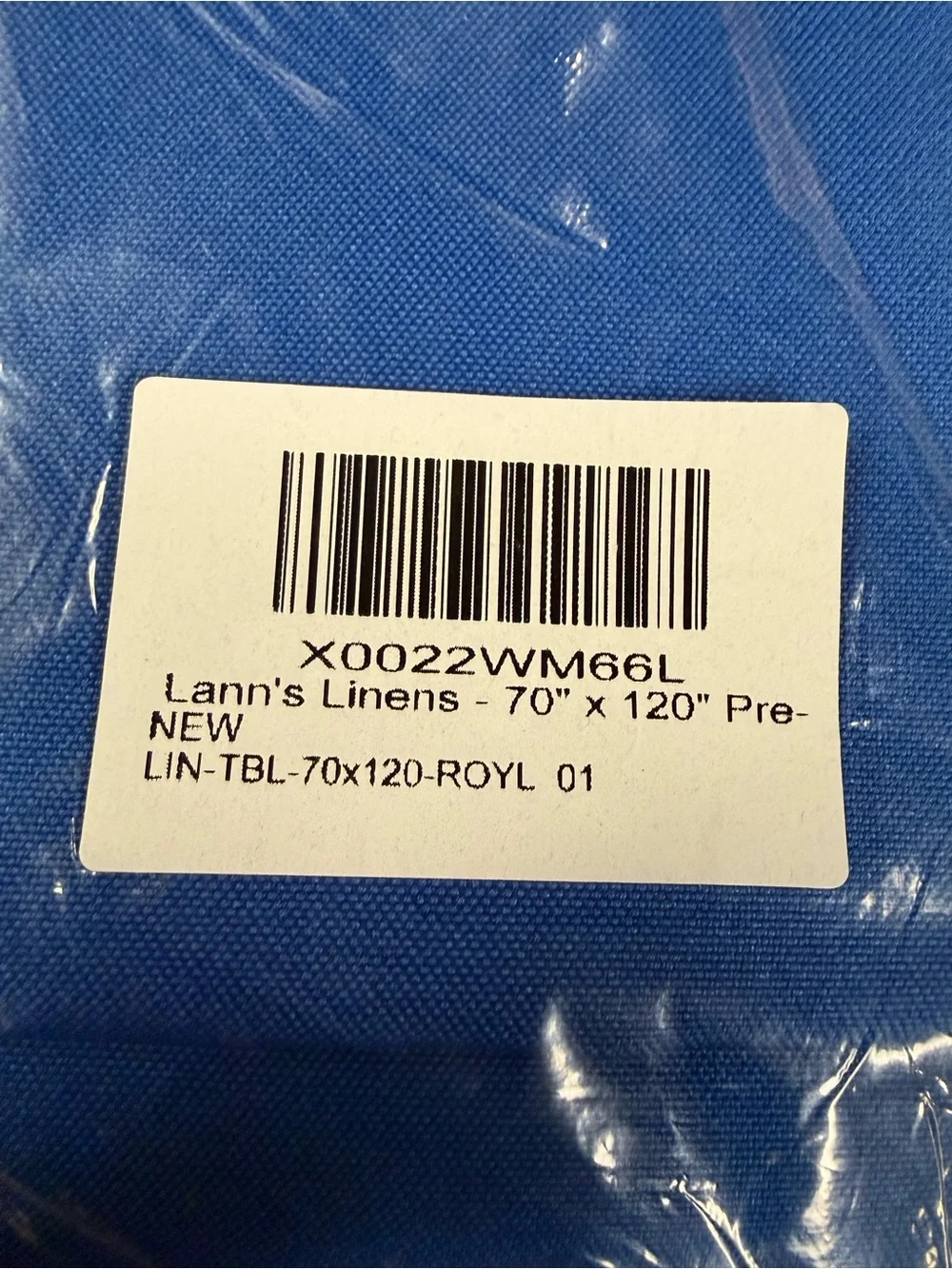 70” x 120” heavy duty polyester tablecloth - royal blue - never taken out of bag